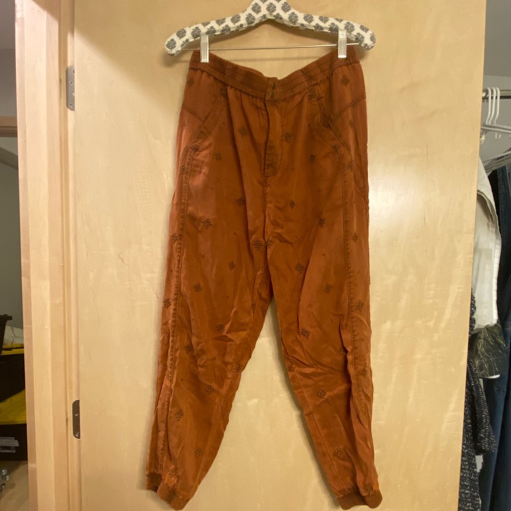 Anthropologie Embroidered Jogger Pants